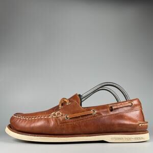 Sperry Gold Cup Men's Size 9 Brown Leather 2 Eye Boat Shoes Casual Lace Up GUC